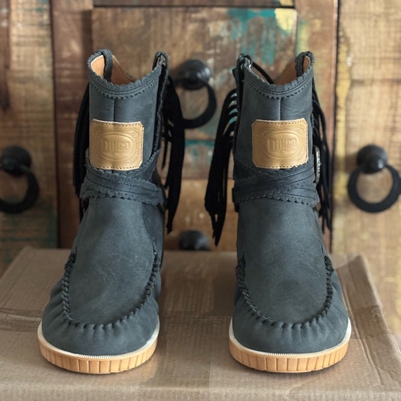 Dingo Women's Montauk Fringe Round Toe Moccasin Western Boot NIB - Picture 5 of 10